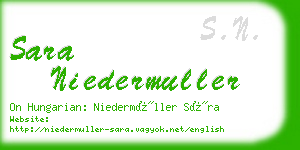 sara niedermuller business card